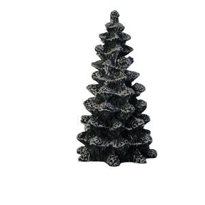 Vintage Christmas Village Snowy Pine Tree – Resin Miniature Accessory